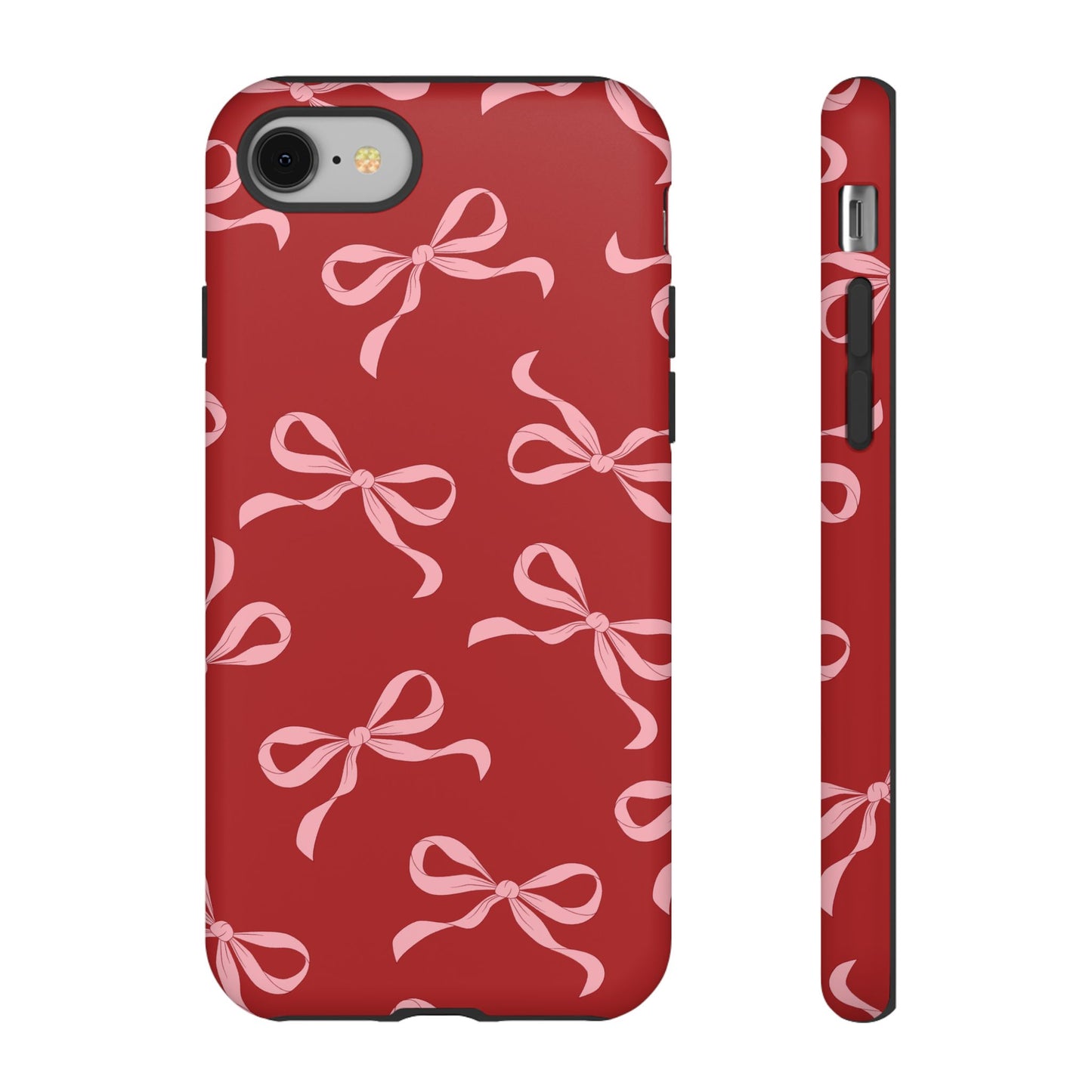 Pink Bows on Red Phone Case - JGUS