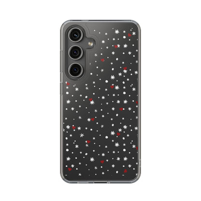 Snowy Hearts Clear Phone Case