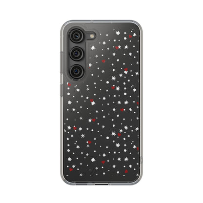 Snowy Hearts Clear Phone Case