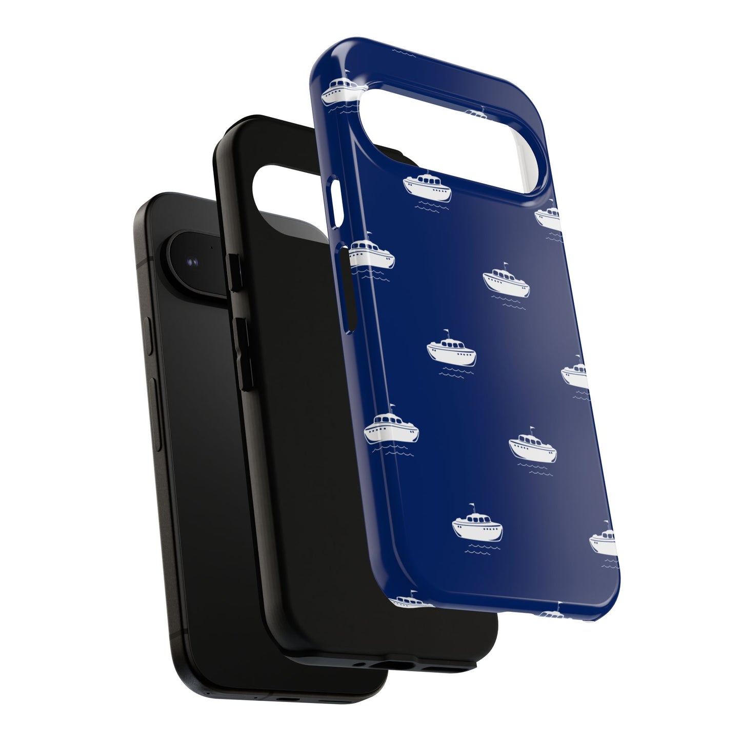 Blue Boat Phone Case – Calm Ocean Pattern for iPhone & Samsung, Durable & Stylish Protection - JGUS