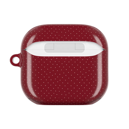Burgundy & White Dots Shockproof & Scratch-Resistant AirPods Case – Wireless Charging Compatible