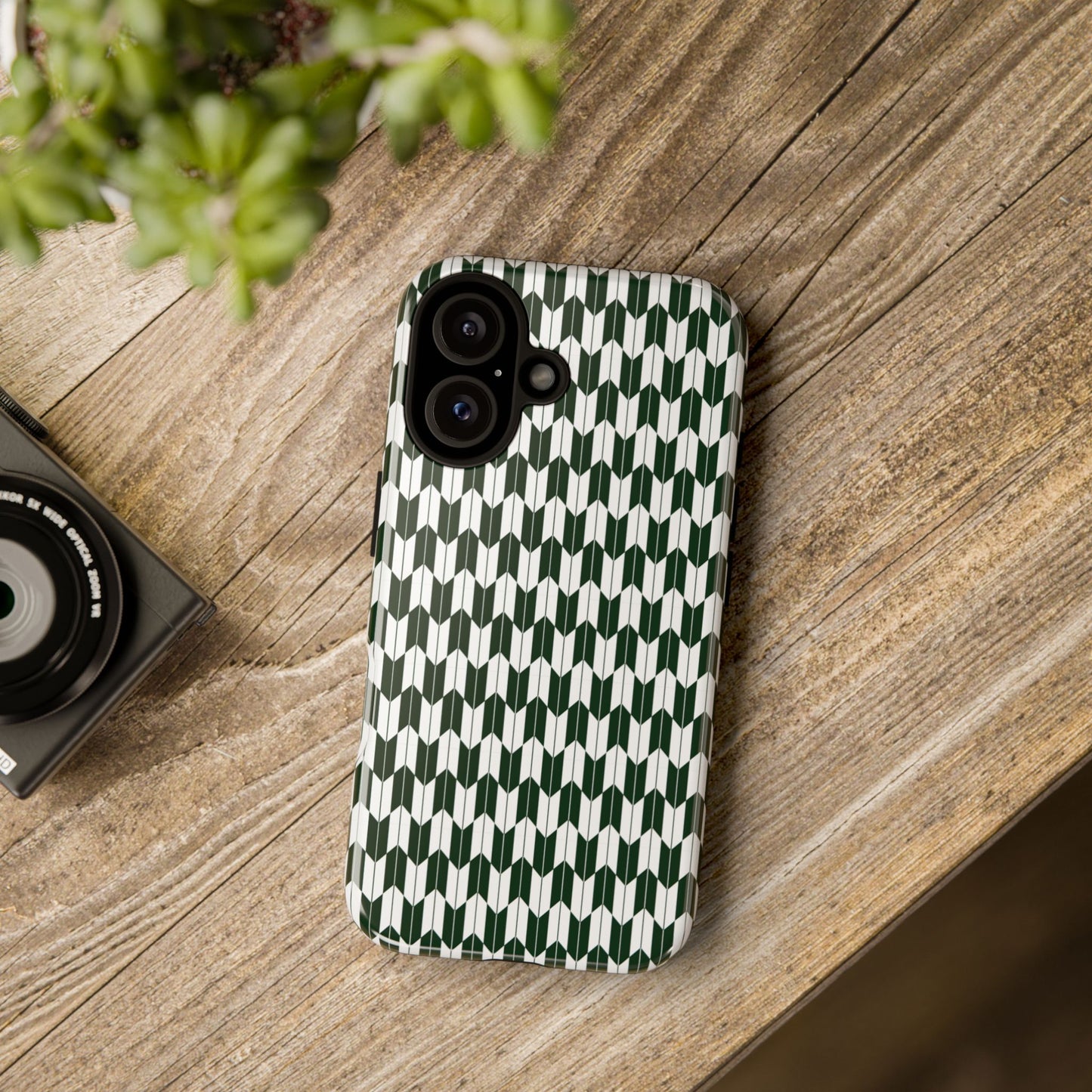 Green Harmony Geometric Phone Case – Durable, Slim, and MagSafe Compatible - JGUS