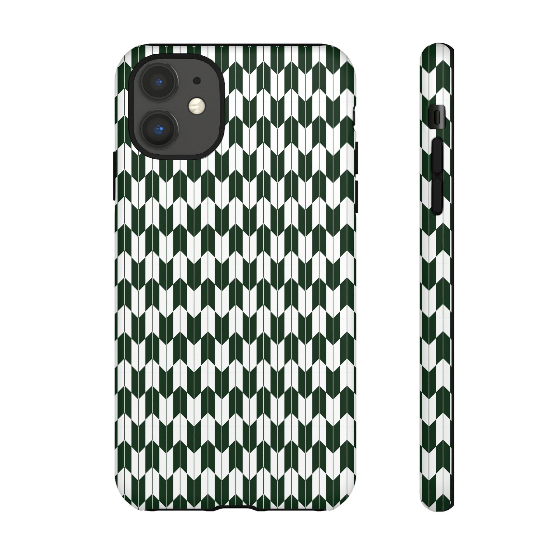 Green Harmony Geometric Phone Case – Durable, Slim, and MagSafe Compatible - JGUS