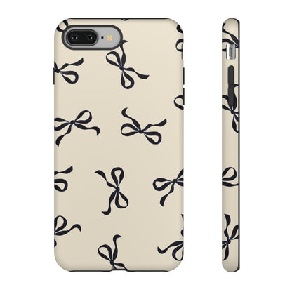 Beige and Black Bow Phone Case - JGUS