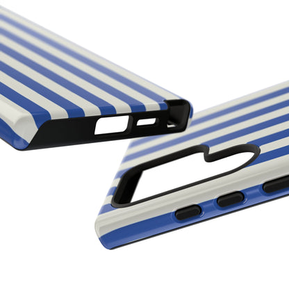 Title: Blue & White Stripe Phone Case – Classic Nautical Pattern for iPhone & Samsung - JGUS