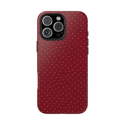 Burgundy  & White Dots Case