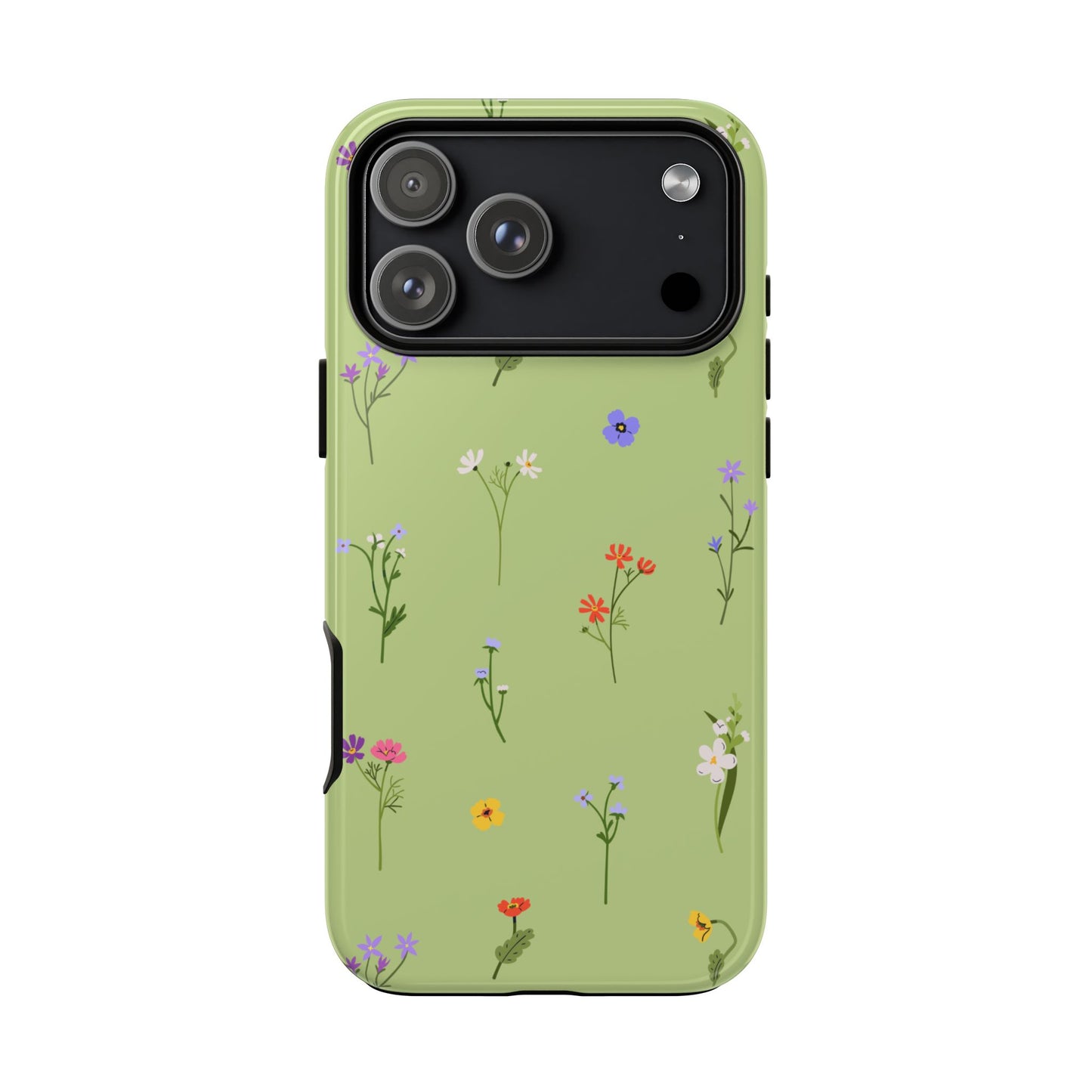 Pastel Green Wildflower Phone Case – Cute Floral Pattern for iPhone & Samsung