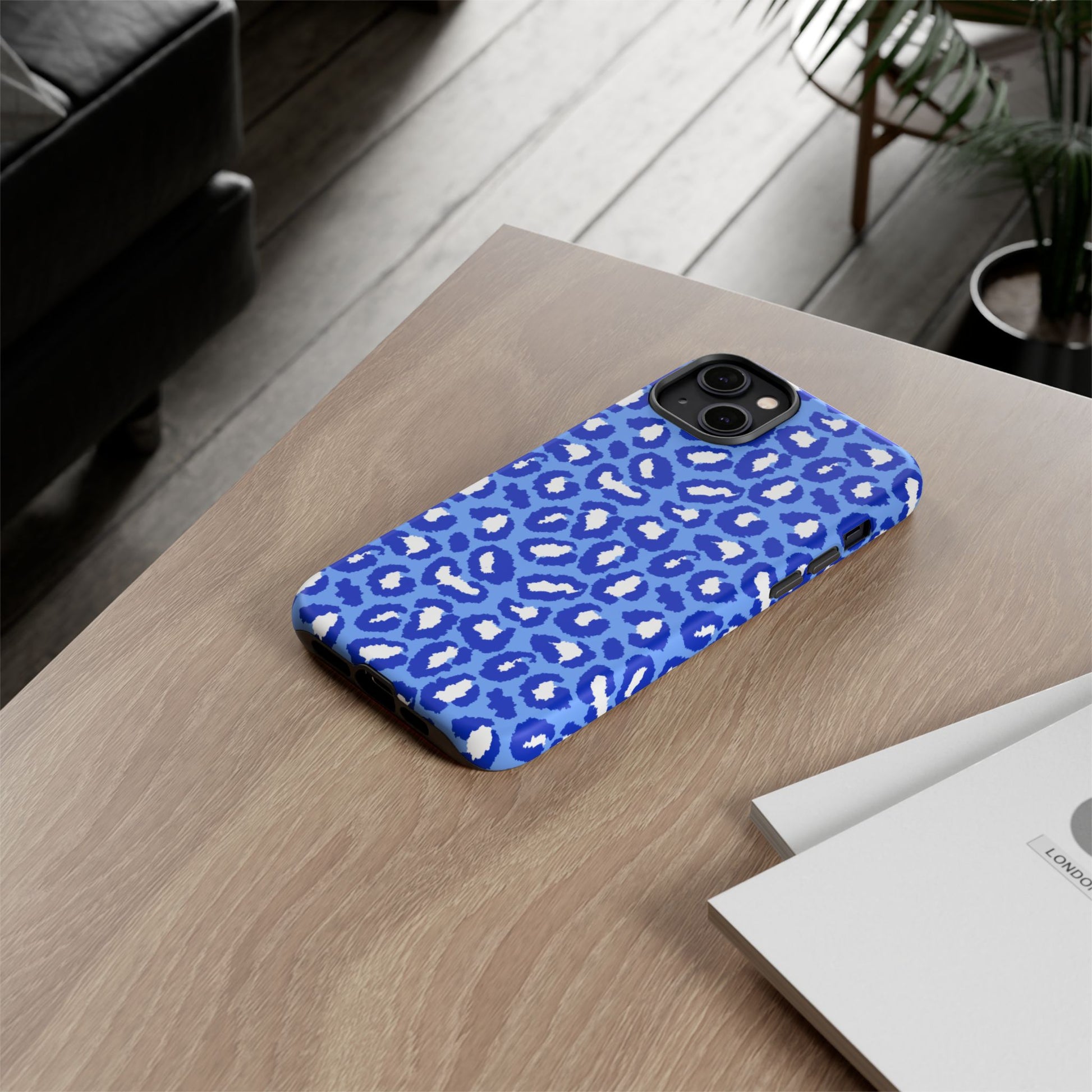 Leopard Vibes - Blue Edition Phone Case for iPhone & Samsung - Stylish & Durable Animal Print Case - JGUS