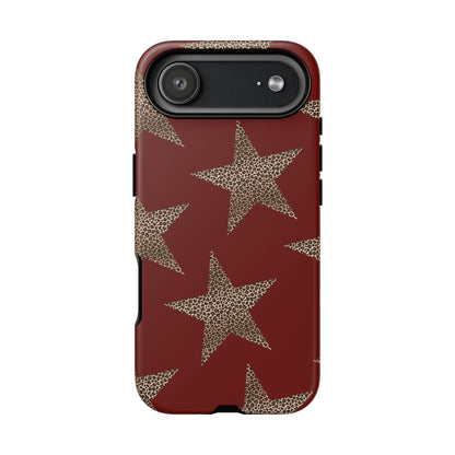 Leopard Star Luxe - Burgundy Edition | Aesthetic Coquette Phone Case for iPhone & Galaxy - JGUS