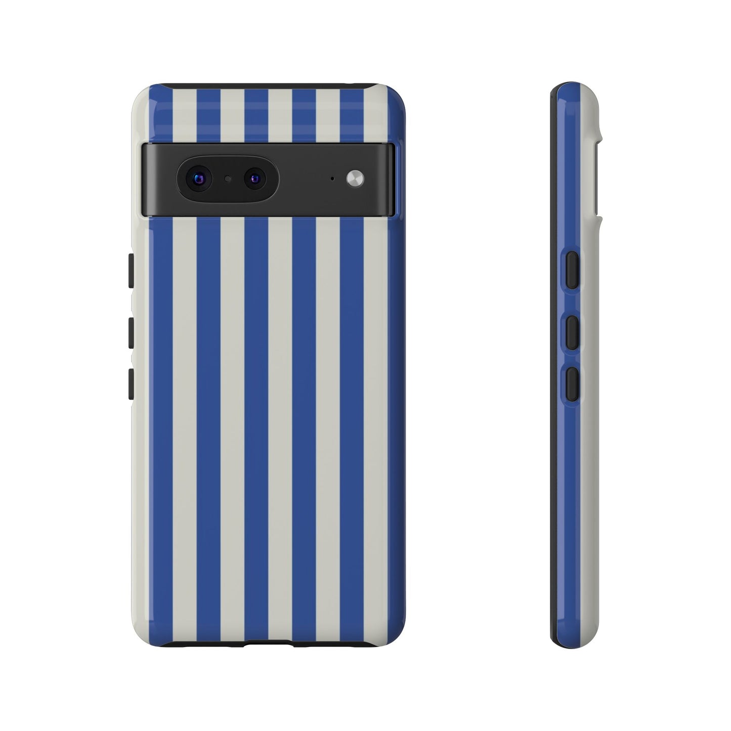 Title: Blue & White Stripe Phone Case – Classic Nautical Pattern for iPhone & Samsung - JGUS
