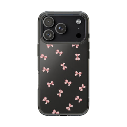 Pink Bow Dreams Clear Phone Case