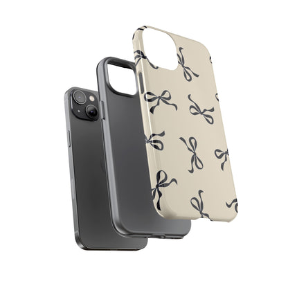 Beige and Black Bow Phone Case - JGUS