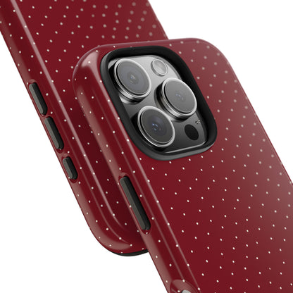Burgundy  & White Dots Case