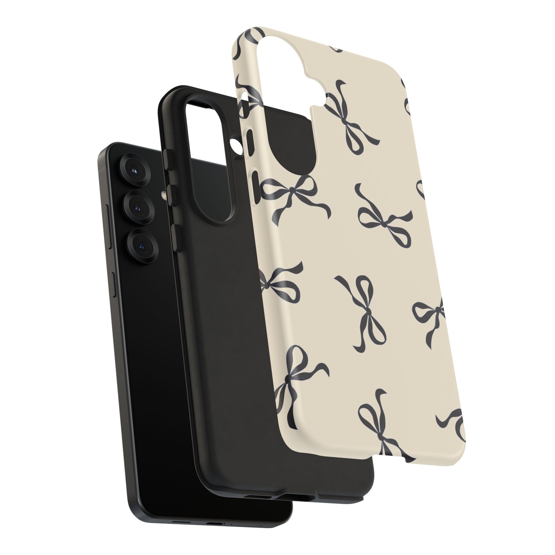 Beige and Black Bow Phone Case - JGUS