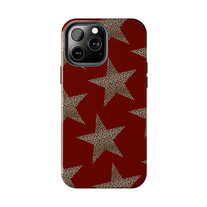 Leopard Star Luxe - Burgundy Edition | Aesthetic Coquette Phone Case for iPhone & Galaxy