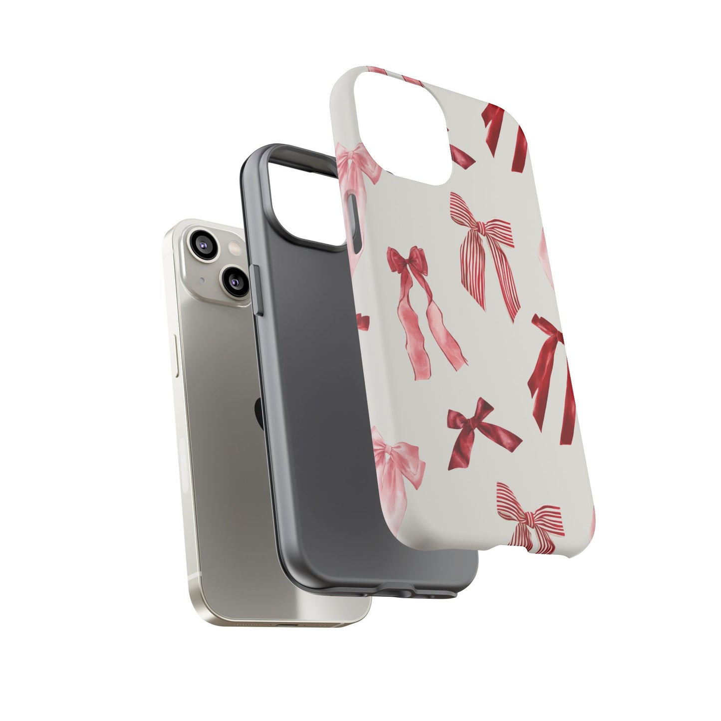 Burgundy Chic Bow Design Phone Case - JGUS