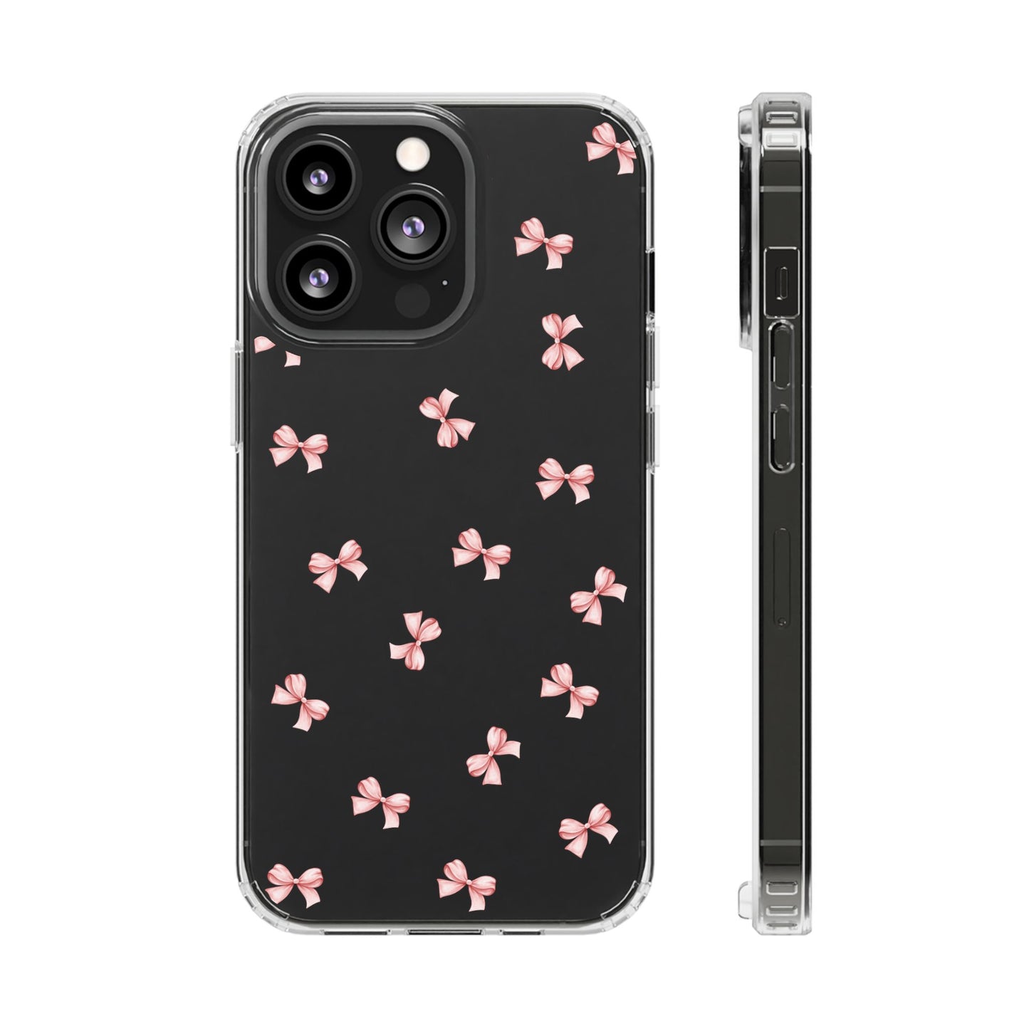 Pink Bow Dreams Clear Phone Case