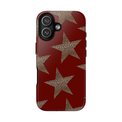 Leopard Star Luxe - Burgundy Edition | Aesthetic Coquette Phone Case for iPhone & Galaxy - JGUS