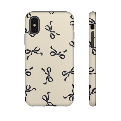 Beige and Black Bow Phone Case - JGUS