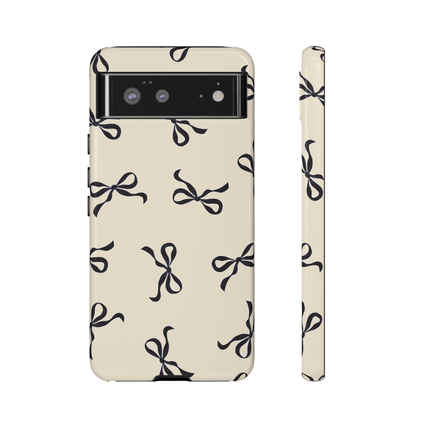 Beige and Black Bow Phone Case - JGUS
