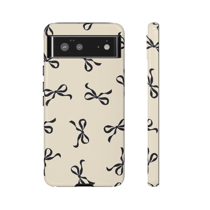 Beige and Black Bow Phone Case - JGUS