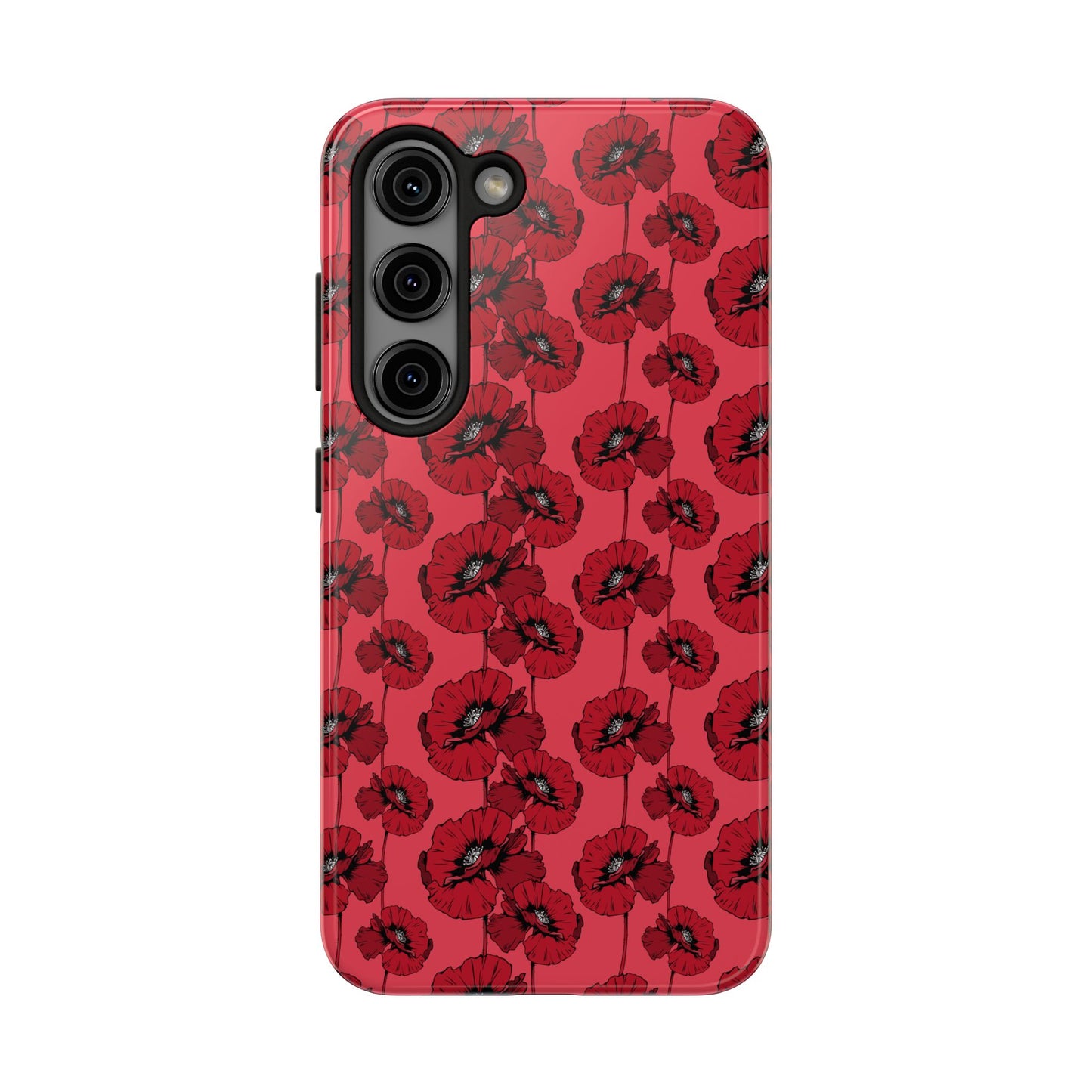 Scarlet Sketch | Red Poppy Floral Phone Case – Aesthetic Protective Cover for iPhone & Samsung