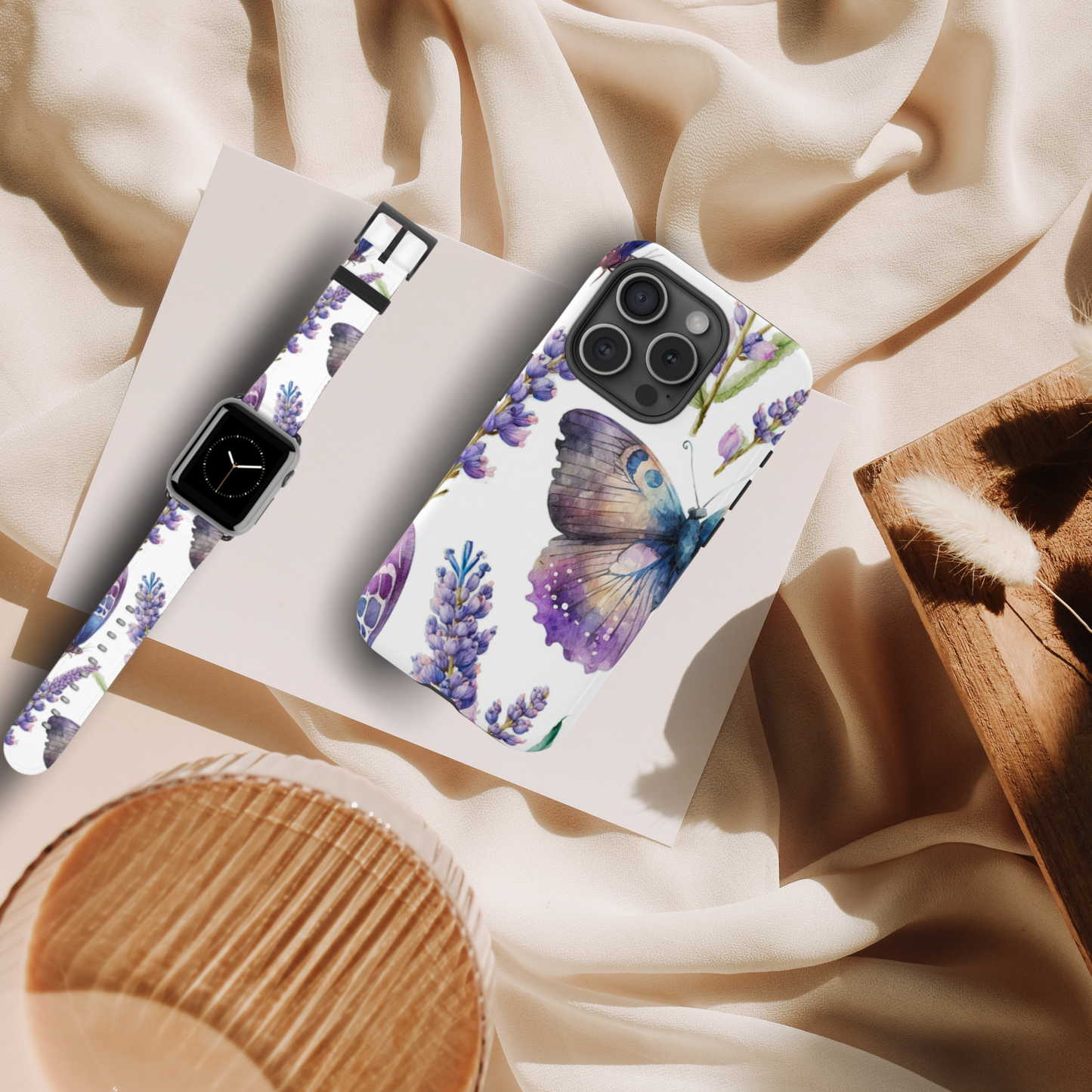 Lavender Butterfly Protective Phone Case