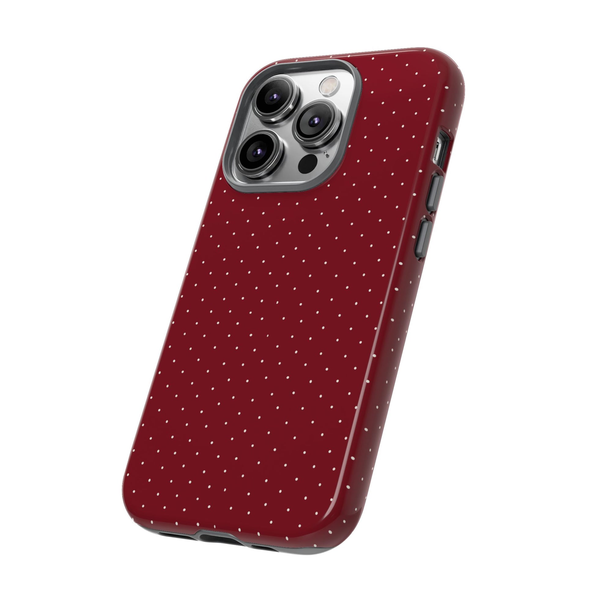 Burgundy  & White Dots Case - JGUS