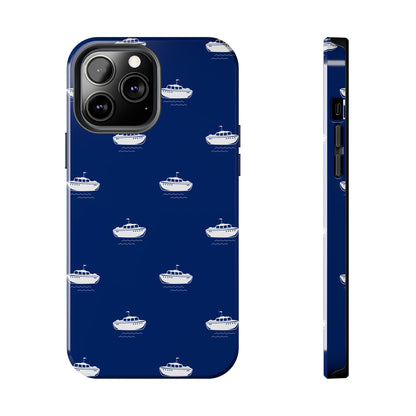 Blue Boat Phone Case – Calm Ocean Pattern for iPhone & Samsung, Durable & Stylish Protection