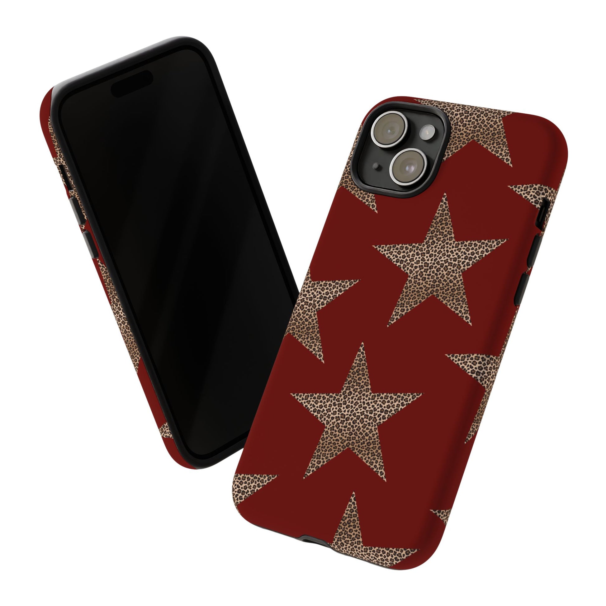Leopard Star Luxe - Burgundy Edition | Aesthetic Coquette Phone Case for iPhone & Galaxy - JGUS