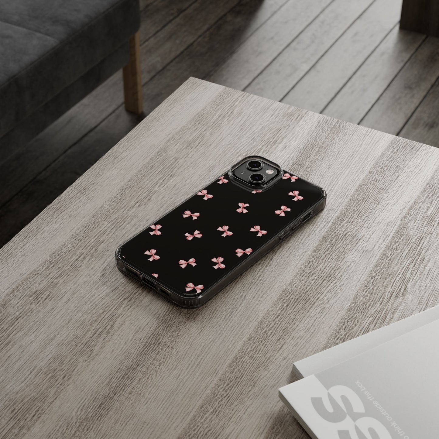 Pink Bow Dreams Clear Phone Case