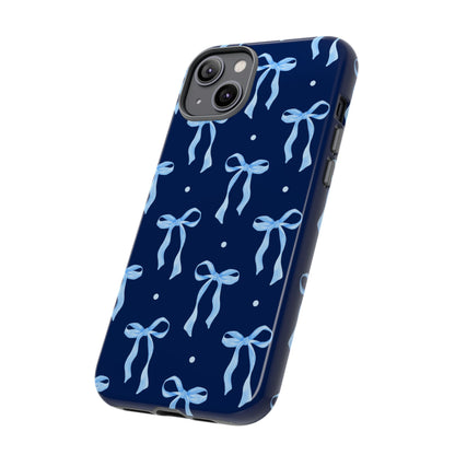 Bows & Blues Phone Case – Aesthetic Ribbon Print | Fits iPhone & Samsung - JGUS