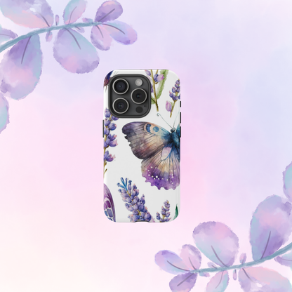 Lavender Butterfly Protective Phone Case