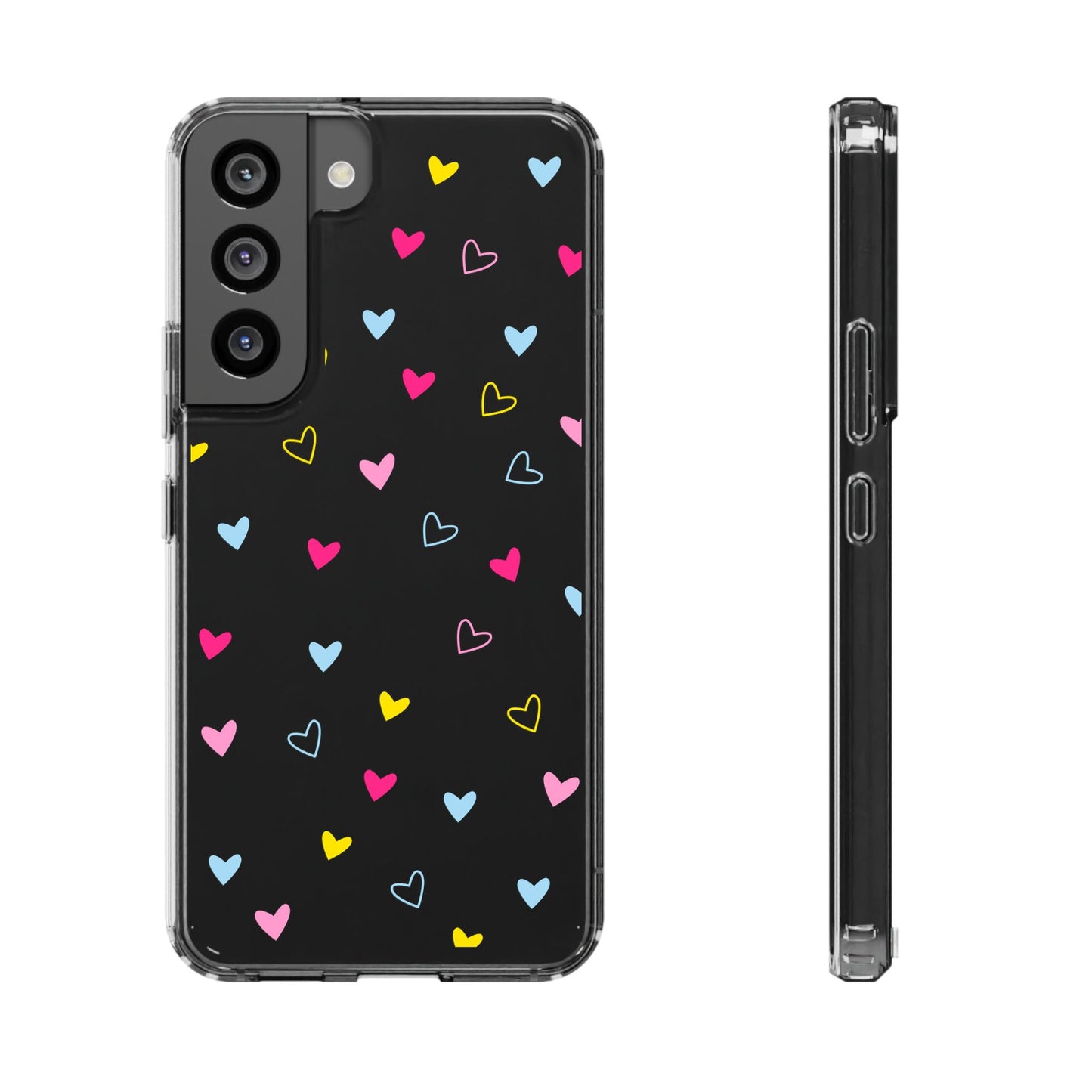 Transparent Heart Design Pattern Clear Phone Case