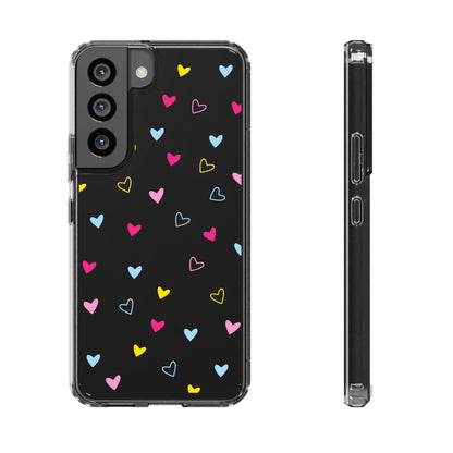 Transparent Heart Design Pattern Clear Phone Case