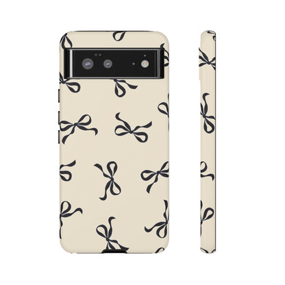 Beige and Black Bow Phone Case - JGUS