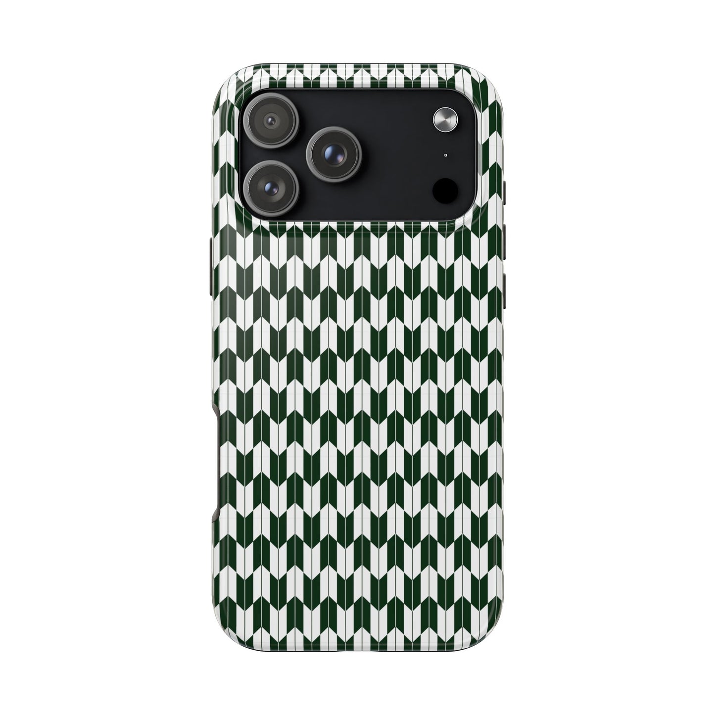 Green Harmony Geometric Phone Case – Durable, Slim, and MagSafe Compatible