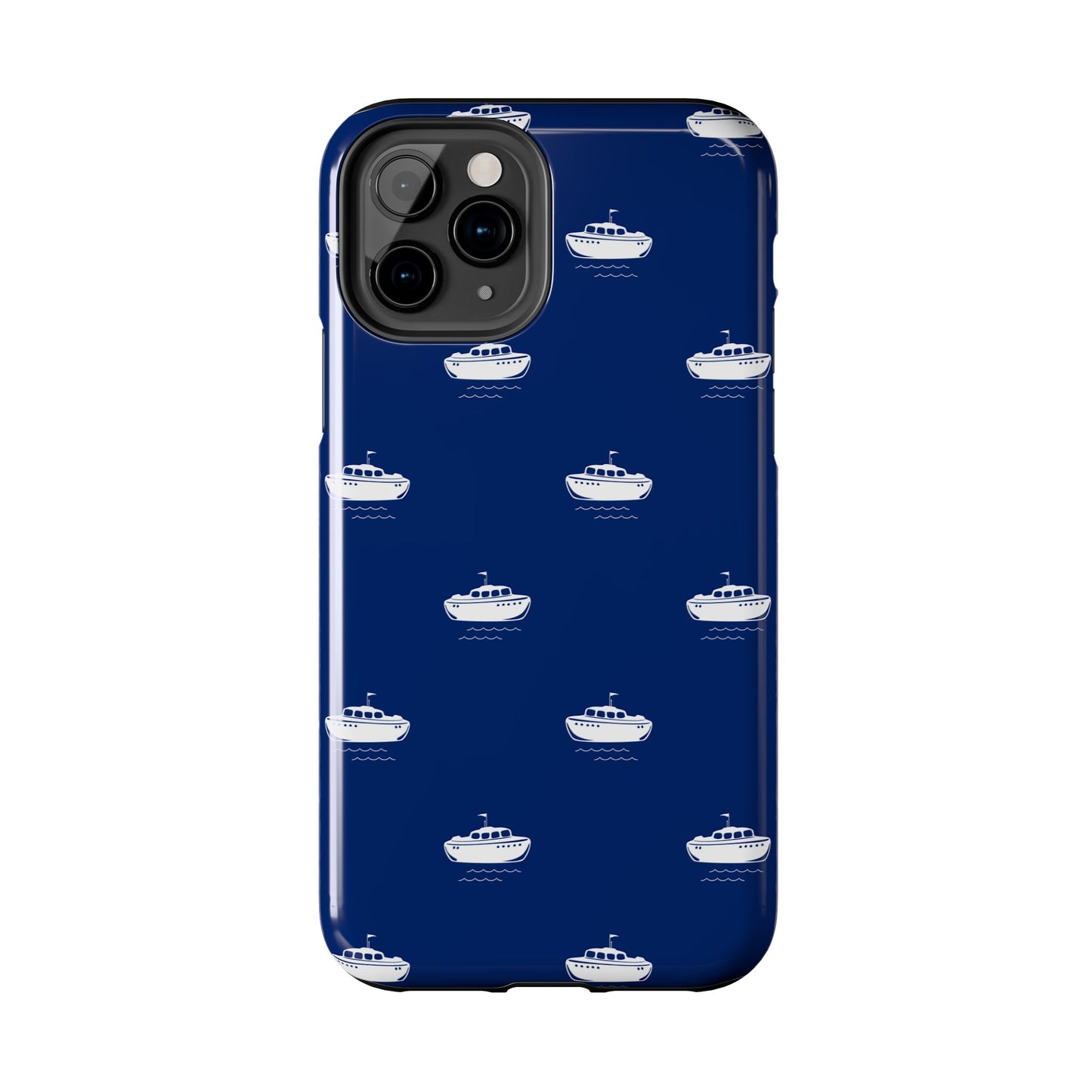 Blue Boat Phone Case – Calm Ocean Pattern for iPhone & Samsung, Durable & Stylish Protection
