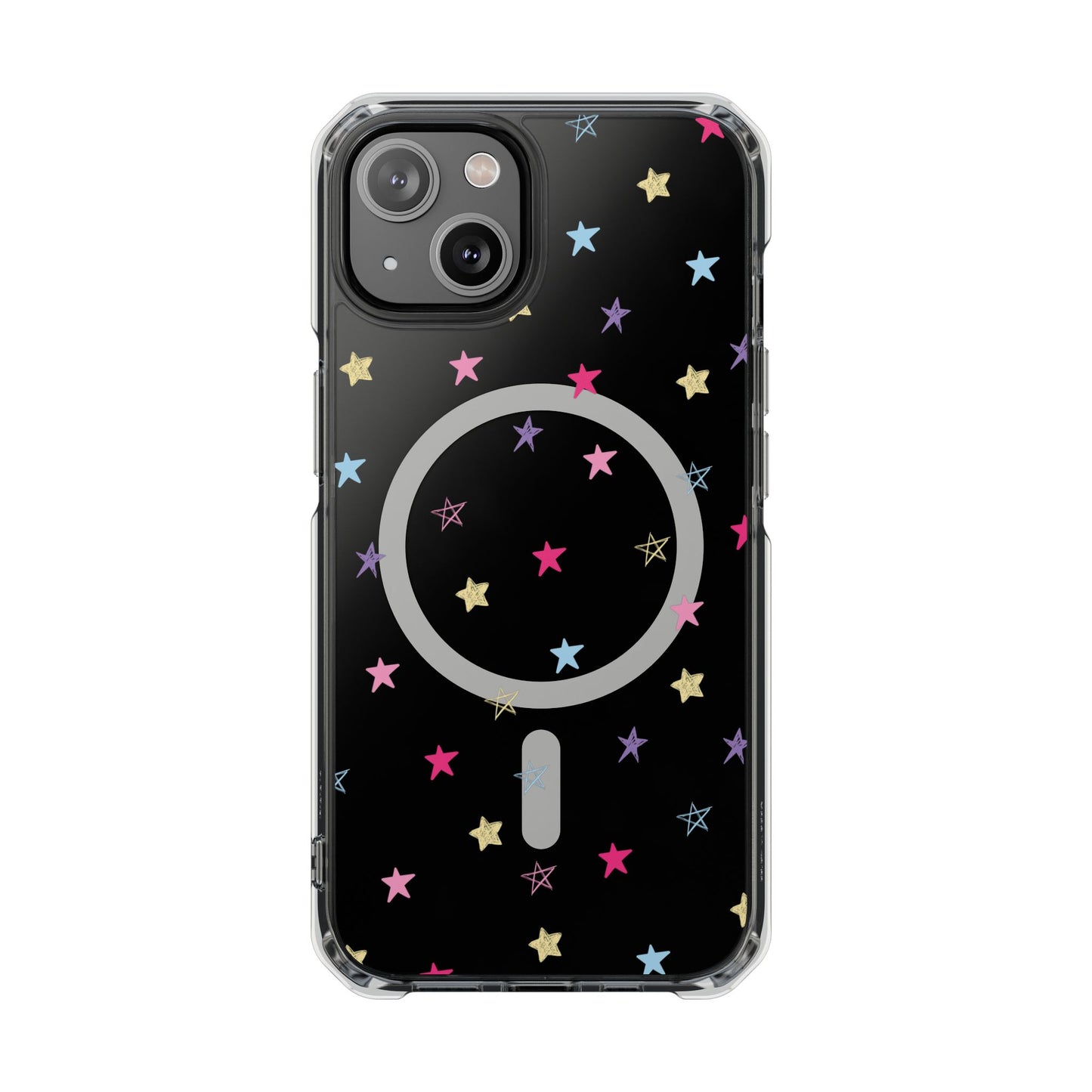 Star Pattern Clear Mag Safe Case, Magnetic Clear Impact Case