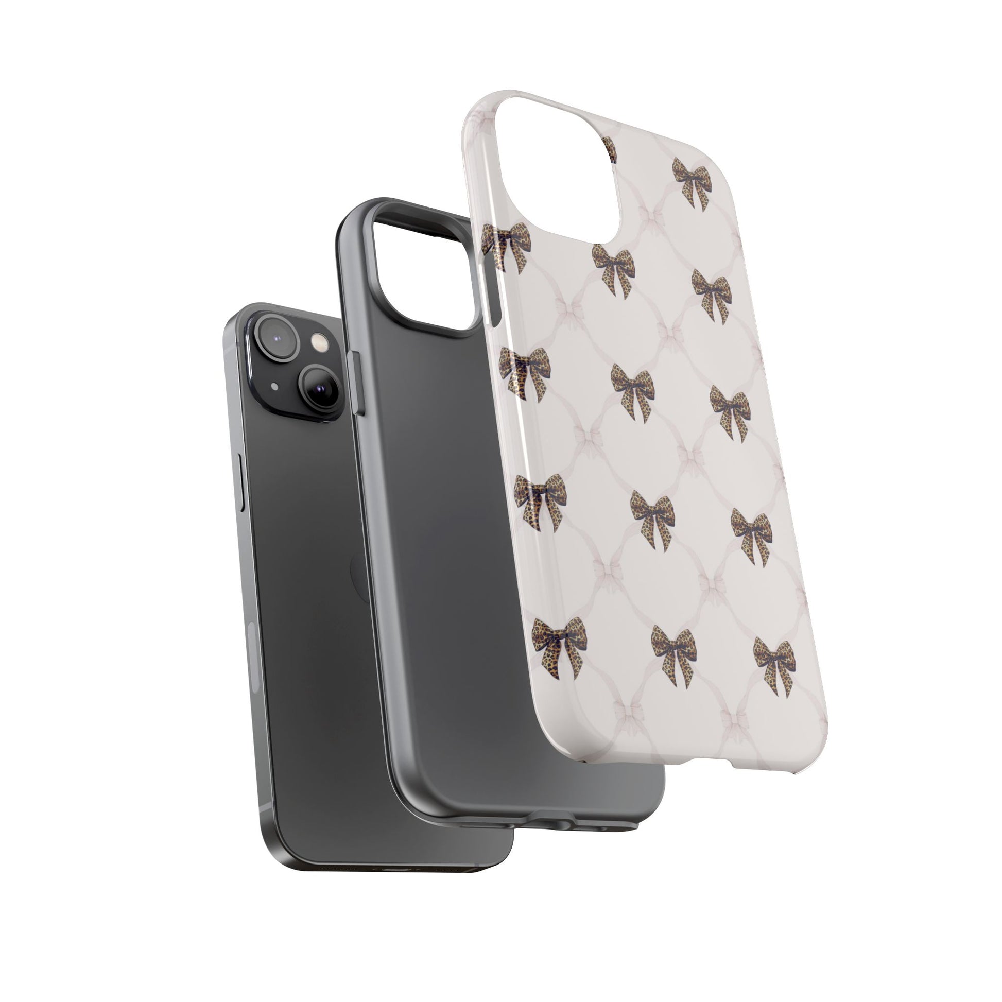 Chic Bow Pattern Phone Case | Elegant Clear Protective Case | Stylish iPhone & Samsung Cover - JGUS