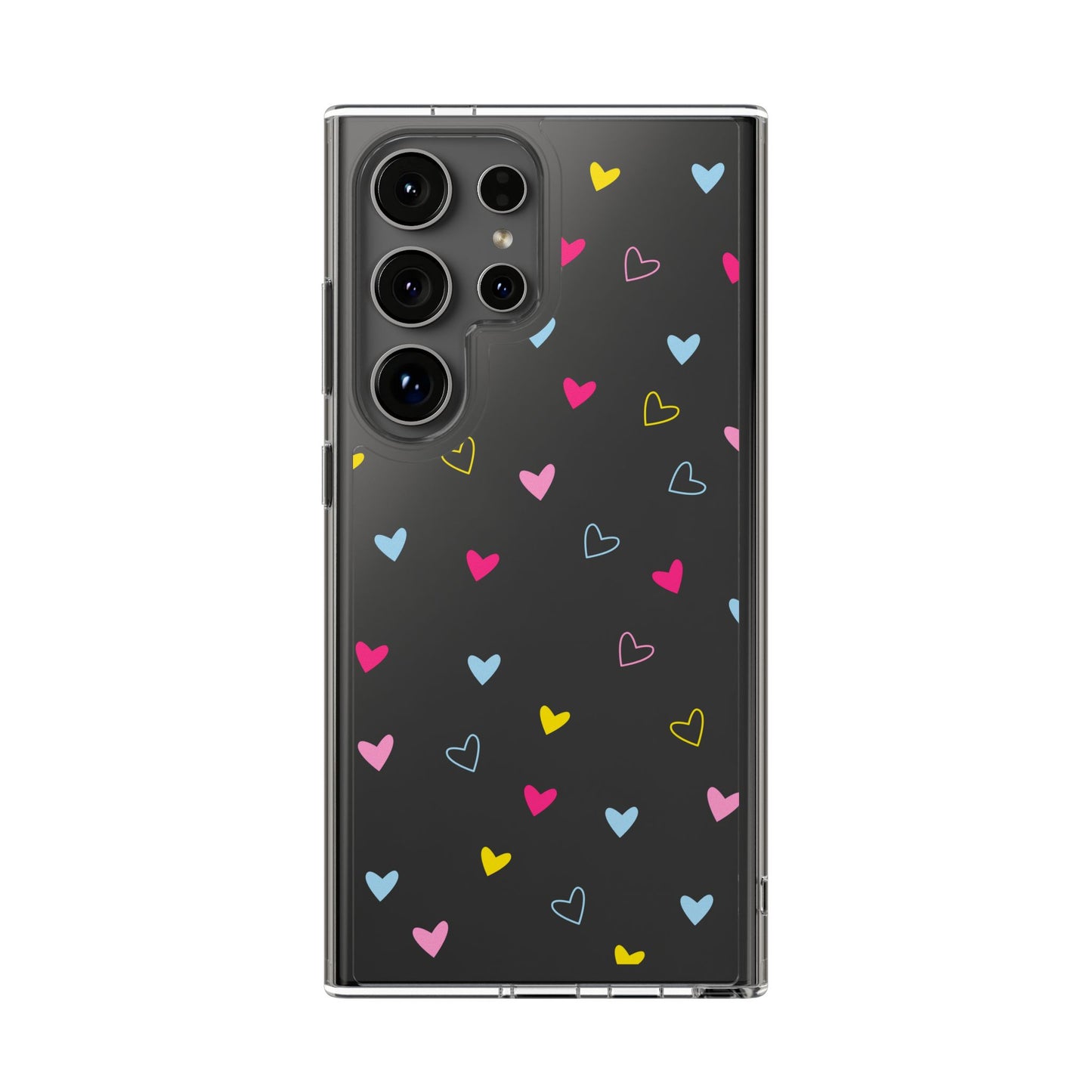 Transparent Heart Design Pattern Clear Phone Case