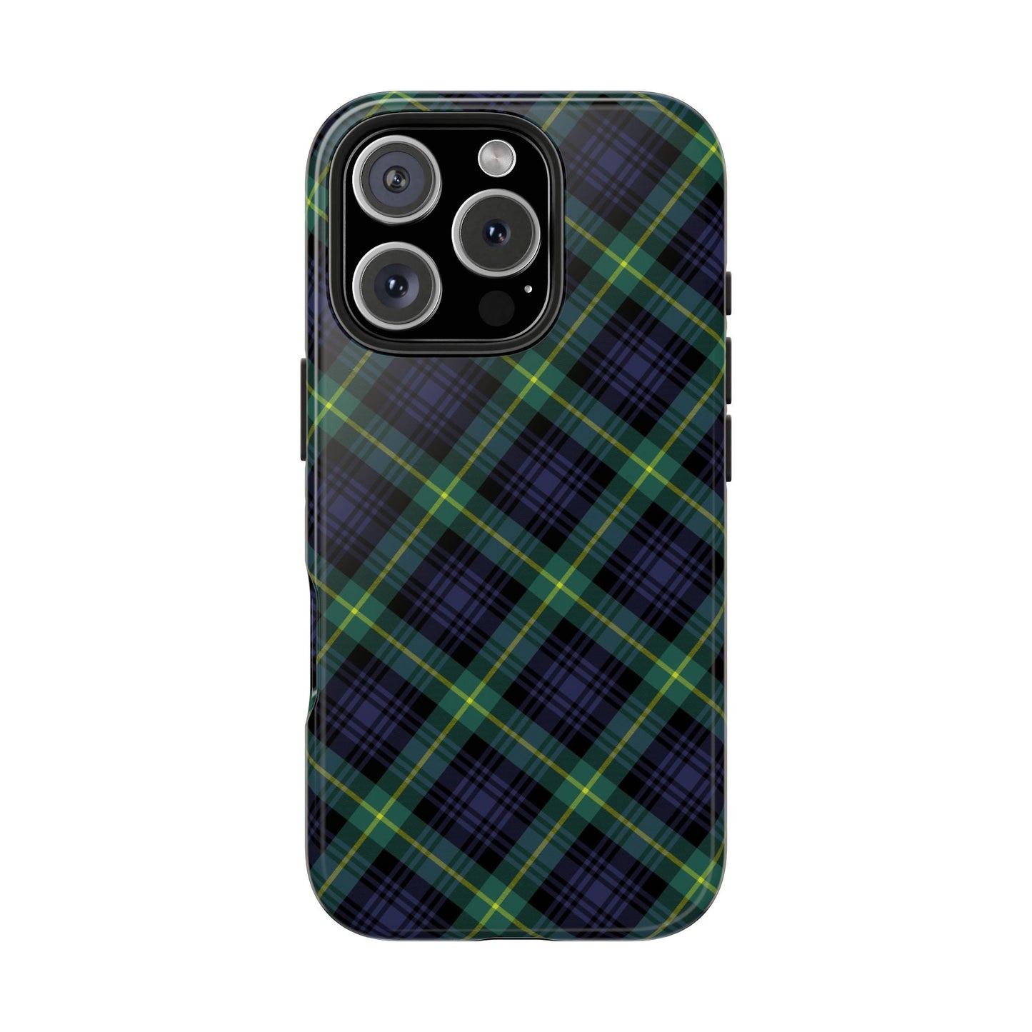 Jade Plaid Luxe Phone Case – Dual-Layer Protection for iPhone & Samsung