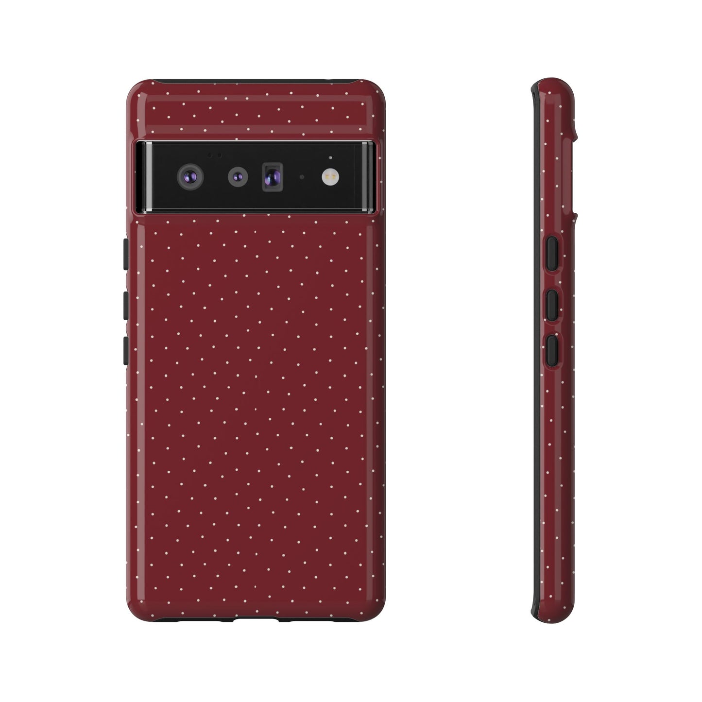 Burgundy  & White Dots Case - JGUS