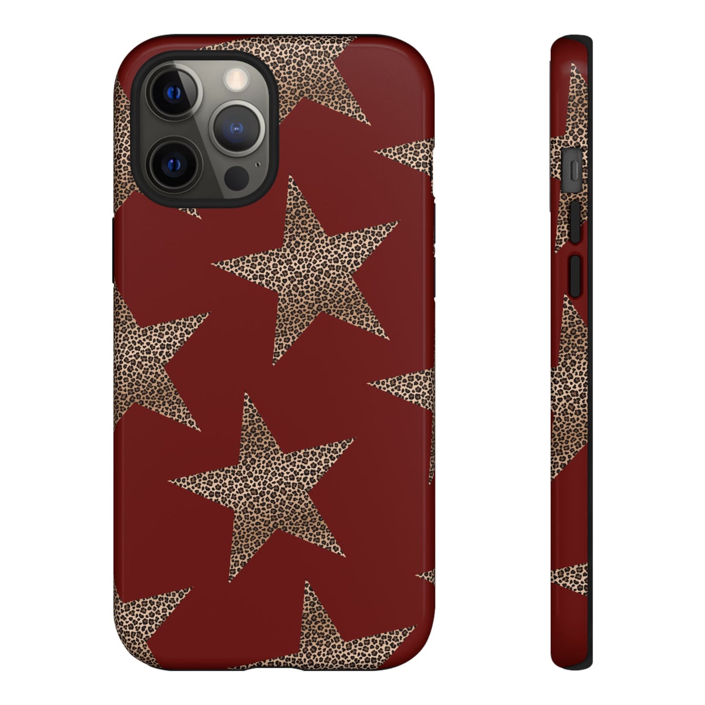 Leopard Star Luxe - Burgundy Edition | Aesthetic Coquette Phone Case for iPhone & Galaxy - JGUS