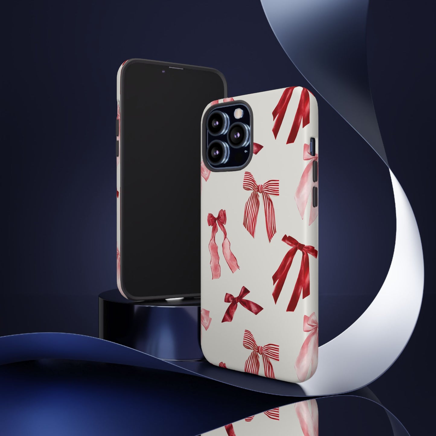 Burgundy Chic Bow Design Phone Case - JGUS
