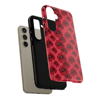 Red Poppy Phone Case for iPhone, Samsung & Google Pixel – Bold Floral Statement Aesthetic - JGUS
