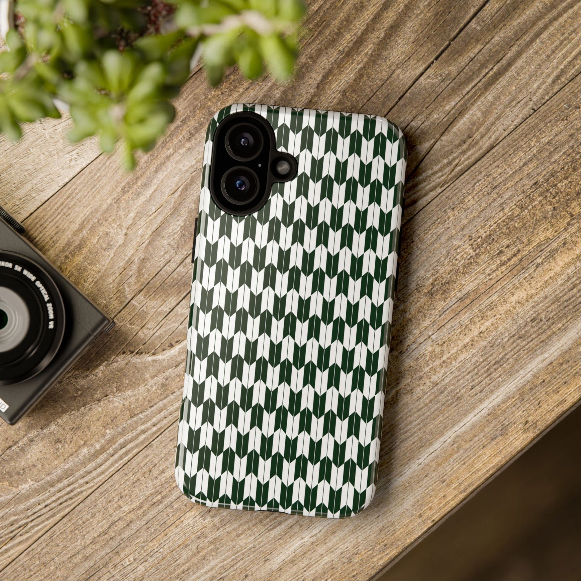 Green Harmony Geometric Phone Case – Durable, Slim, and MagSafe Compatible - JGUS