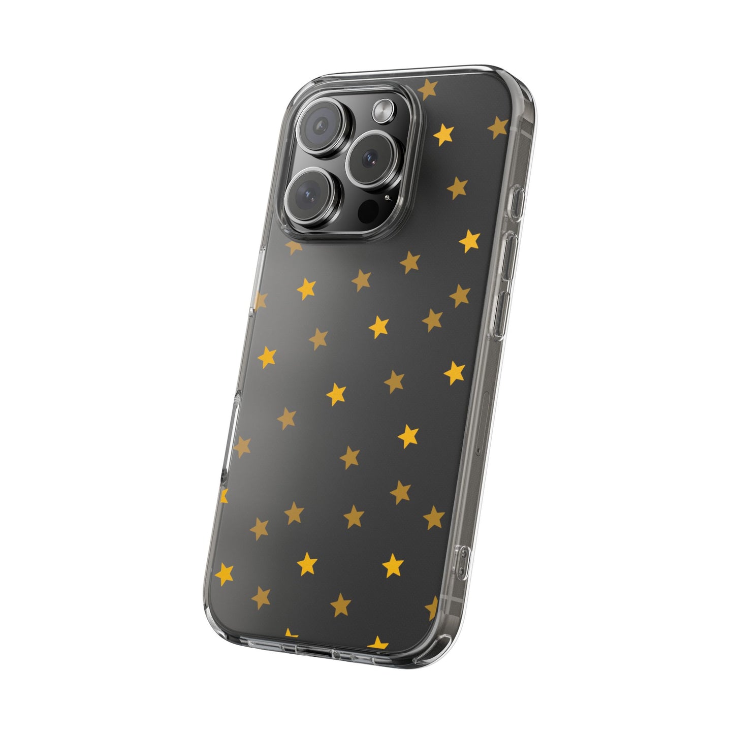 Yellow Stars Clear Phone Case – Stylish, Durable Protection