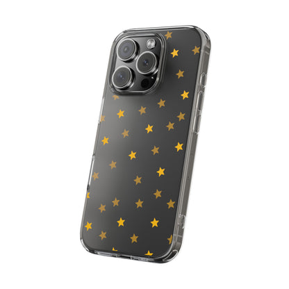 Yellow Stars Clear Phone Case – Stylish, Durable Protection