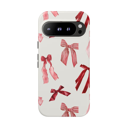 Burgundy Chic Bow Design Phone Case - JGUS